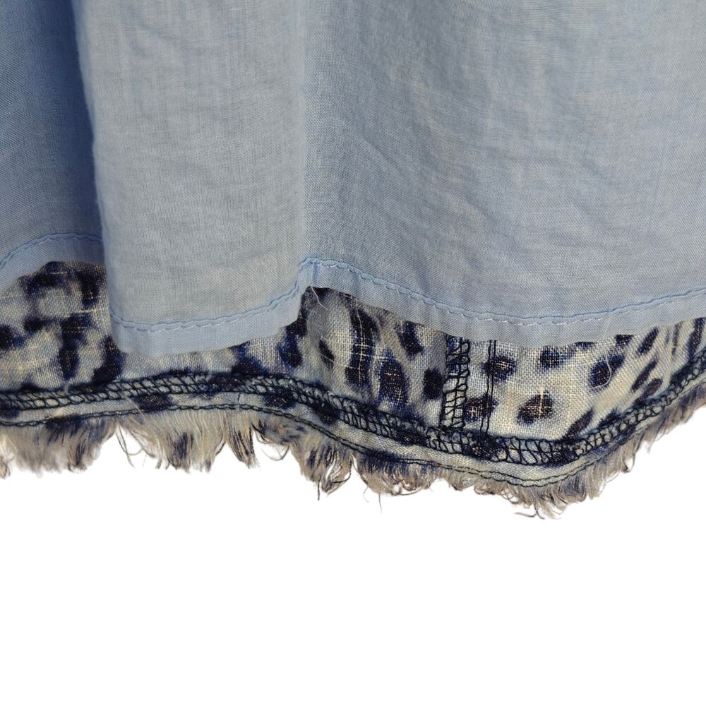 Tommy Bahama Lagoon Leopard Linen Dress Size Medium Blue Pockets Beach Vacation - Picture 9 of 12